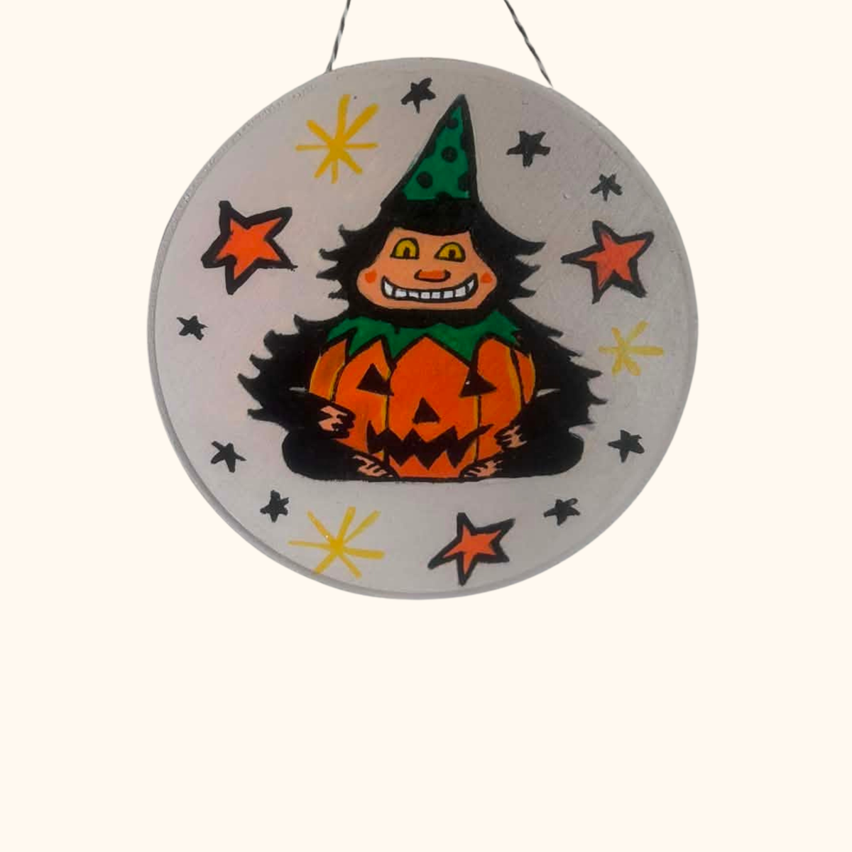 Hand Painted Retro Bigfoot Halloween Tiny Door Hanger