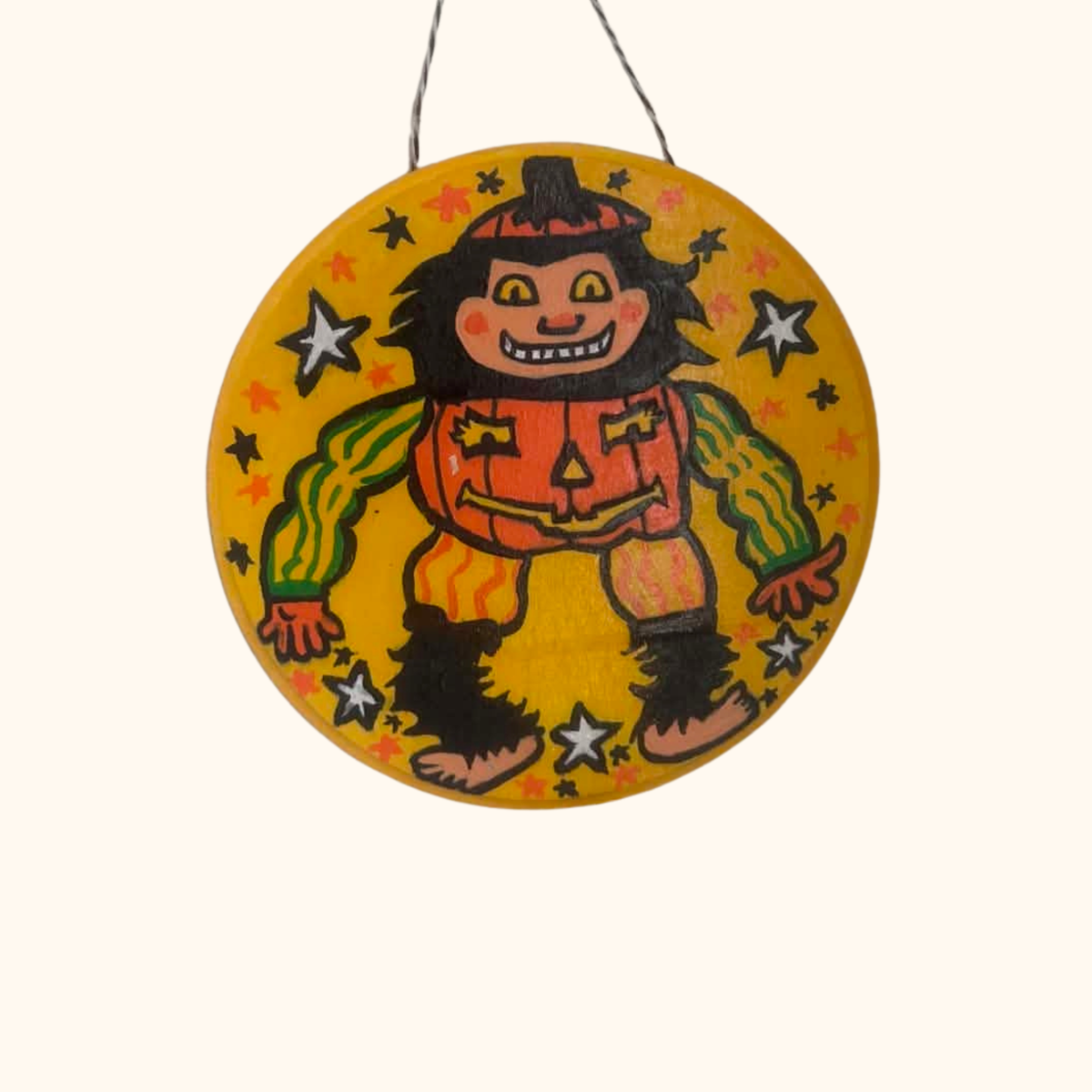 Hand Painted Retro Bigfoot Halloween Tiny Door Hanger