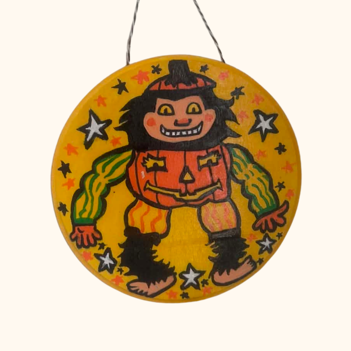 Hand Painted Retro Bigfoot Halloween Tiny Door Hanger
