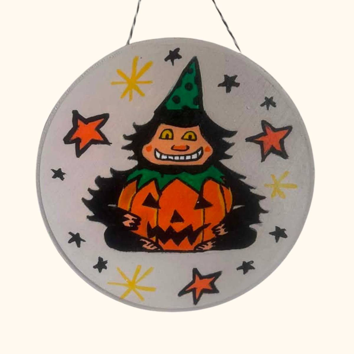 Hand Painted Retro Bigfoot Halloween Tiny Door Hanger