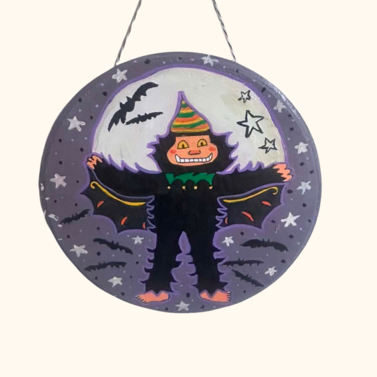 Hand Painted Retro Bigfoot Halloween Tiny Door Hanger