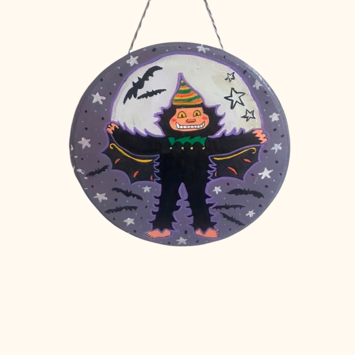 Hand Painted Retro Bigfoot Halloween Tiny Door Hanger